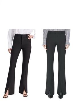 Frame Denim Le High Flare Split Front Trouser Black